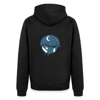 Baleine avec la lune et les étoiles - Veste à capuche bio Premium Unisexe - noir - Dos - Nico (187cm)