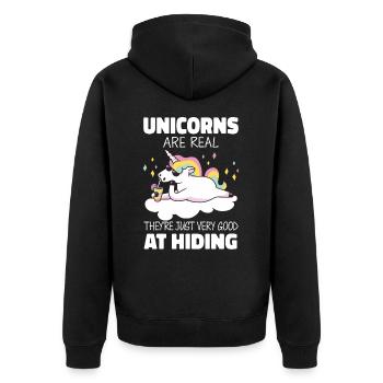 Licorne Licornes Conte de fées Magique - Veste à capuche bio Premium Unisexe - noir - Dos - Nico (187cm)