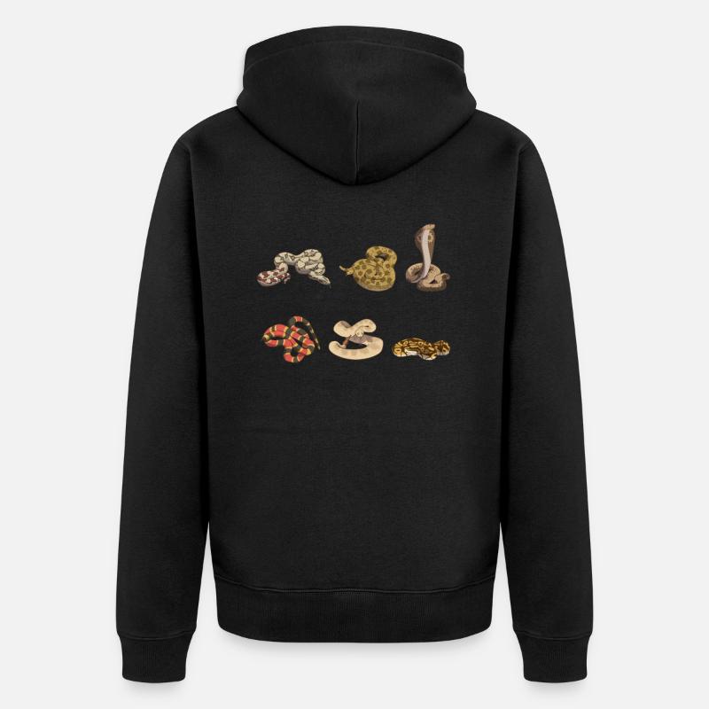 Serpent, Serpent, Animal - Veste à capuche bio Premium Unisexe - noir