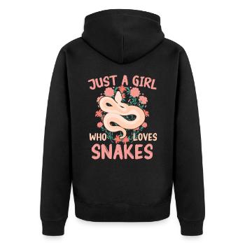 Snake, Snake, Animal - Unisex Premium Organic Zip Hoodie - black - Back - Nico (187cm)