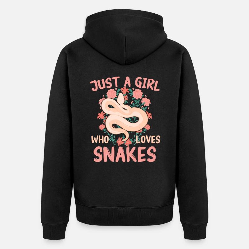 Serpent, Serpent, Animal - Veste à capuche bio Premium Unisexe - noir