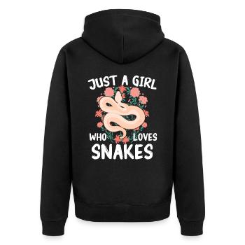 Snake, Snake, Animal - Unisex Premium Organic Zip Hoodie - black - Back - Nico (187cm)
