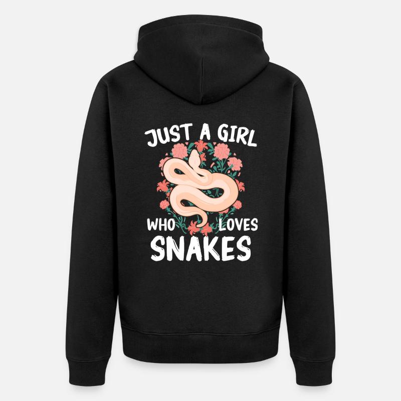 Serpent, Serpent, Animal - Veste à capuche bio Premium Unisexe - noir