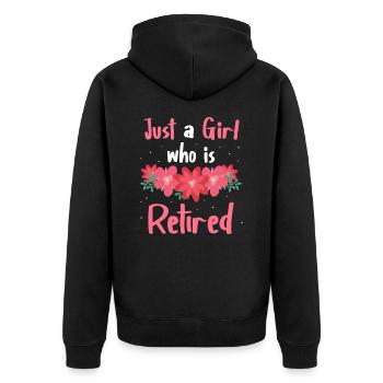 Rentner Ruhestand Rente Pensionierung - Unisex Premium Bio Zip Hoodie - Schwarz - Hinten - Nico (187cm)