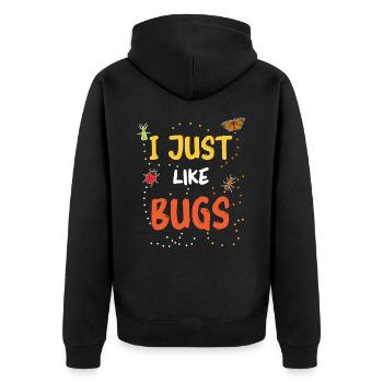 Insect Entomologist Biology - Unisex Premium Organic Zip Hoodie - black - Back - Nico (187cm)