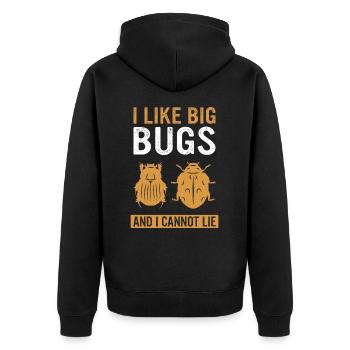 Insect Entomologist Biology - Unisex Premium Organic Zip Hoodie - black - Back - Nico (187cm)