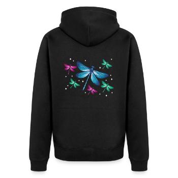 Libellule Libellules Insectes Nature - Veste à capuche bio Premium Unisexe - noir - Dos - Nico (187cm)