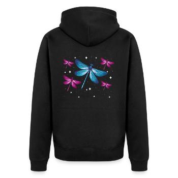 Libellule Libellules Insectes Nature - Veste à capuche bio Premium Unisexe - noir - Dos - Nico (187cm)