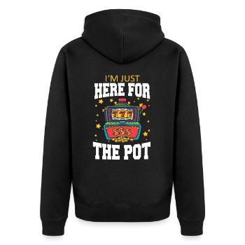 Kasino Glückspiel Casino Las Vegas Glückspieler - Unisex Premium Bio Zip Hoodie - Schwarz - Hinten - Nico (187cm)