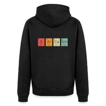 Lustig Sarkasmus sarkastischer Humor Ironie - Unisex Premium Bio Zip Hoodie - Schwarz - Hinten - Nico (187cm)
