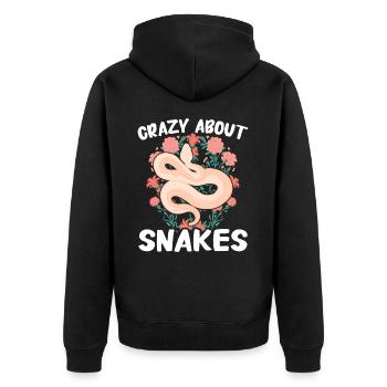 Snake, Snake, Animal - Unisex Premium Organic Zip Hoodie - black - Back - Nico (187cm)