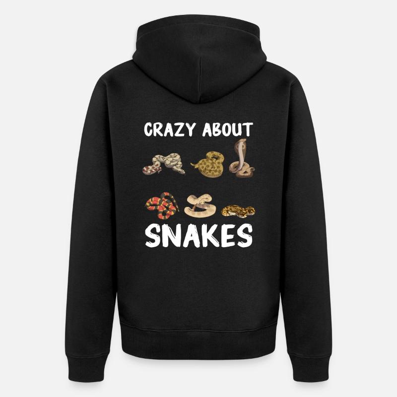 Serpent, Serpent, Animal - Veste à capuche bio Premium Unisexe - noir