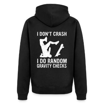 Skateboarding Skater Skateboard Skateboarder - Unisex Premium Organic Zip Hoodie - black - Back - Nico (187cm)