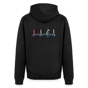 Baritone Instrument Baritone Music - Unisex Premium Organic Zip Hoodie - black - Back - Nico (187cm)