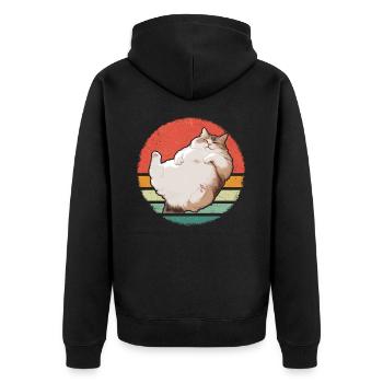 Chat, Amoureux Des Chats, Propriétaire De Chat, Chaton - Veste à capuche bio Premium Unisexe - noir - Dos - Nico (187cm)