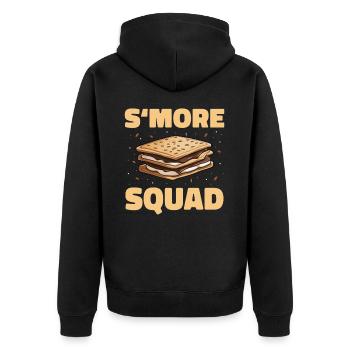 S'more Camping Smores Marshmallow Süßigkeiten - Unisex Premium Bio Zip Hoodie - Schwarz - Hinten - Nico (187cm)