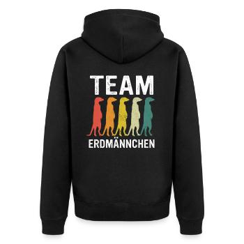 Erdmännchen Scharrtier Tier - Unisex Premium Bio Zip Hoodie - Schwarz - Hinten - Nico (187cm)