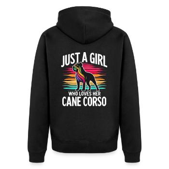 Cane Corso Chien - Veste à capuche bio Premium Unisexe - noir - Dos - Nico (187cm)