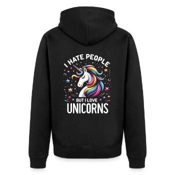 Licorne Licornes Conte de fées Magique - Veste à capuche bio Premium Unisexe - noir - Dos - Nico (187cm)