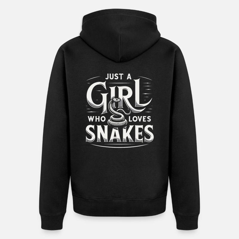 Serpent, Serpent, Animal - Veste à capuche bio Premium Unisexe - noir