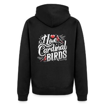 Cardinal Rouge Cardinal Oiseau Rouge Cardinal - Veste à capuche bio Premium Unisexe - noir - Dos - Nico (187cm)