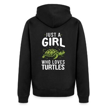 Turtle Sea Turtle Turtle Animal - Unisex Premium Organic Zip Hoodie - black - Back - Nico (187cm)