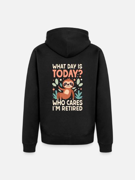 Retirees Retirement Pension Retirement - Unisex Premium Organic Zip Hoodie - black