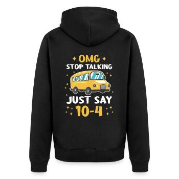 Bus Busfahrer Schulbus - Unisex Premium Bio Zip Hoodie - Schwarz - Hinten - Nico (187cm)