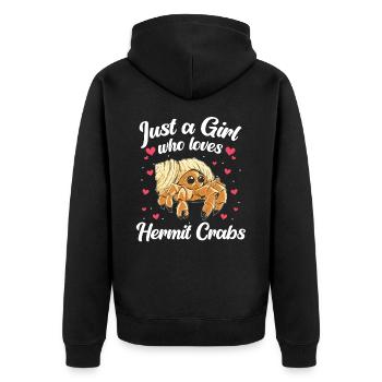Krabbe Einsiedlerkrebs Krabben Krebs - Unisex Premium Bio Zip Hoodie - Schwarz - Hinten - Nico (187cm)