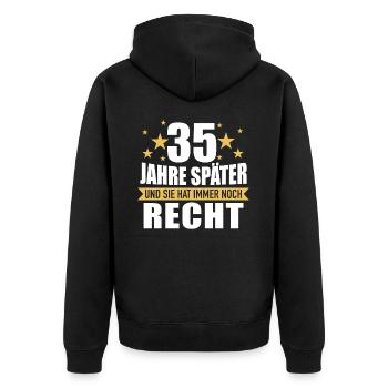 35 Hochzeitstag Jahrestag Ehemann Ehefrau - Unisex Premium Bio Zip Hoodie - Schwarz - Hinten - Nico (187cm)