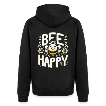 Honigbiene Imker Bienen Biene - Unisex Premium Bio Zip Hoodie - Schwarz - Hinten - Nico (187cm)