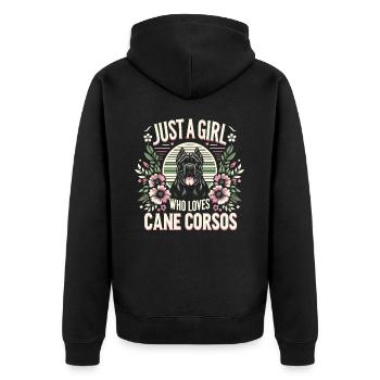 Cane Corso Chien - Veste à capuche bio Premium Unisexe - noir - Dos - Nico (187cm)
