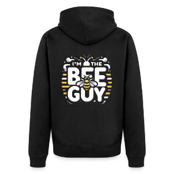 Honigbiene Imker Bienen Biene - Unisex Premium Bio Zip Hoodie - Schwarz - Hinten - Nico (187cm)