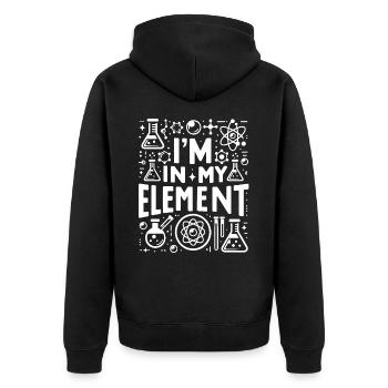 Chimiste Chimie Science Atome Molécule - Veste à capuche bio Premium Unisexe - noir - Dos - Nico (187cm)