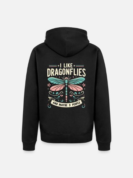 libellule libellules insectes nature - Veste à capuche bio Premium Unisexe - noir