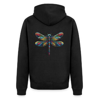 libellule libellules insectes nature - Veste à capuche bio Premium Unisexe - noir - Dos - Nico (187cm)