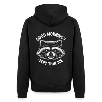 Lustig Sarkasmus sarkastischer Humor Ironie - Unisex Premium Bio Zip Hoodie - Schwarz - Hinten - Nico (187cm)