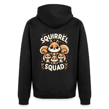 Squirrel, Animal, Rodent - Unisex Premium Organic Zip Hoodie - black - Back - Nico (187cm)