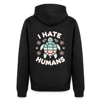 Turtle Sea Turtle Turtle Animal - Unisex Premium Organic Zip Hoodie - black - Back - Nico (187cm)