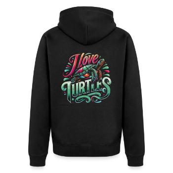 Turtle Sea Turtle Turtle Animal - Unisex Premium Organic Zip Hoodie - black - Back - Nico (187cm)