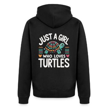Turtle Sea Turtle Turtle Animal - Unisex Premium Organic Zip Hoodie - black - Back - Nico (187cm)