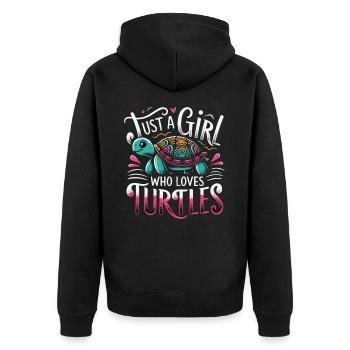 Turtle Sea Turtle Turtle Animal - Unisex Premium Organic Zip Hoodie - black - Back - Nico (187cm)
