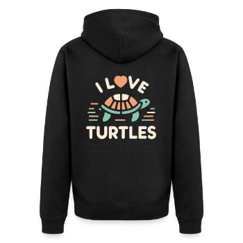 Turtle Sea Turtle Turtle Animal - Unisex Premium Organic Zip Hoodie - black - Back - Nico (187cm)