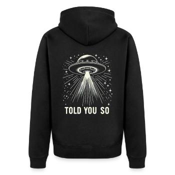 Alien UFO Aliens Außerirdischer - Unisex Premium Organic Zip Hoodie - black - Back - Nico (187cm)