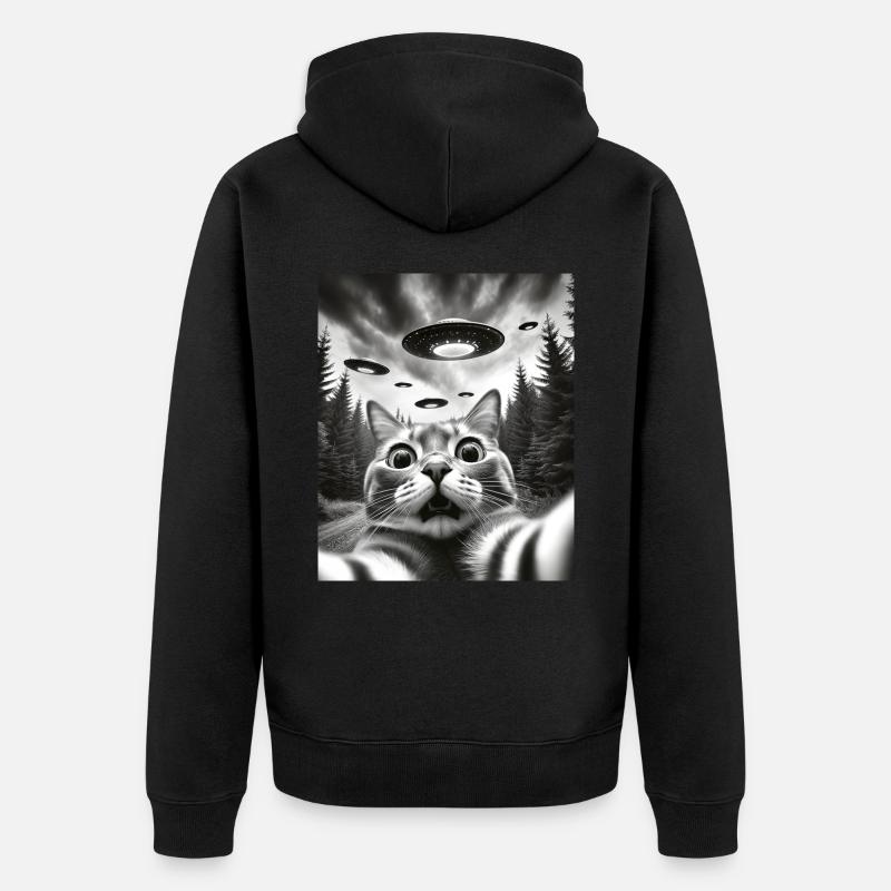 Alien UFO Aliens Außerirdischer - Veste à capuche bio Premium Unisexe - noir