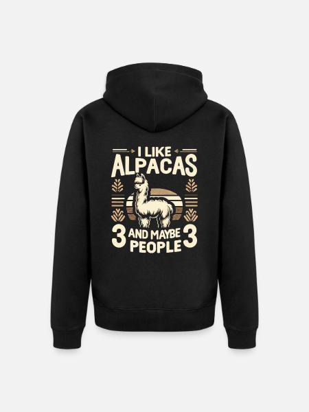 Lama d’alpaga - Veste à capuche bio Premium Unisexe - noir