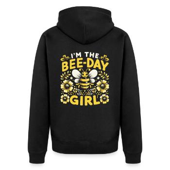 Honigbiene Imker Bienen Biene - Unisex Premium Bio Zip Hoodie - Schwarz - Hinten - Nico (187cm)