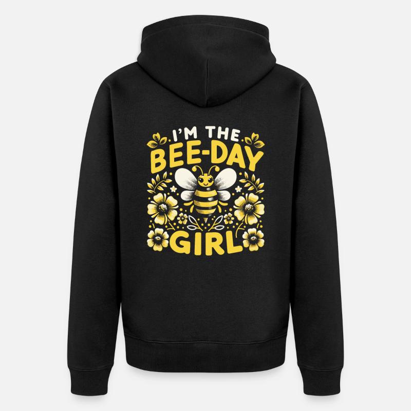 honey bee, beekeeper, bee, bee - Unisex Premium Organic Zip Hoodie - black