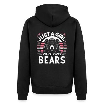 Bear, Grizzly Bear, Brown Bear, Bears - Unisex Premium Organic Zip Hoodie - black - Back - Nico (187cm)