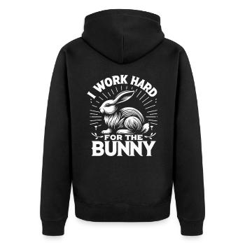 Lapin, Lapin, Animal, Animal De Compagnie, Lapins - Veste à capuche bio Premium Unisexe - noir - Dos - Nico (187cm)